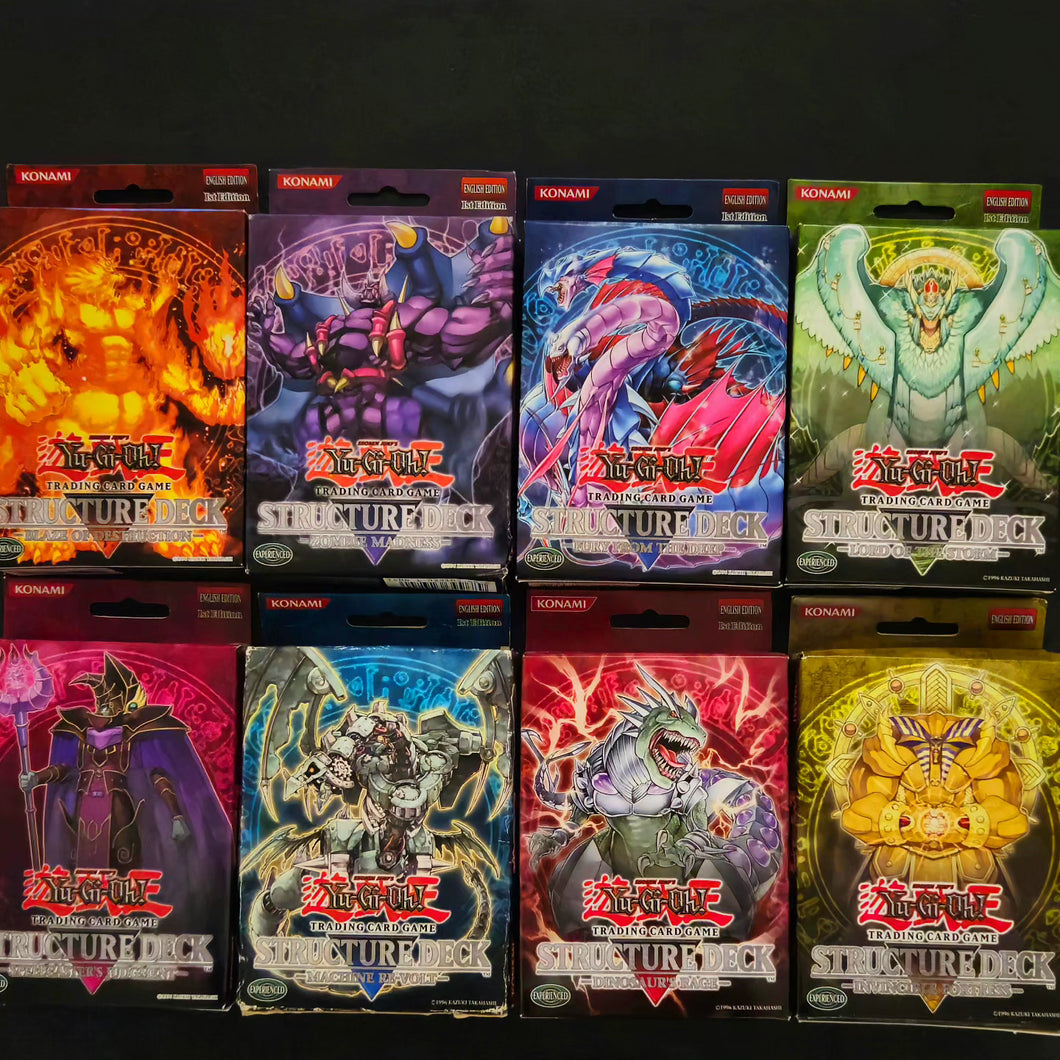 Complete set of SD1-SD8 Structure decks! 1st Edition! (bar Invincible Fortress)